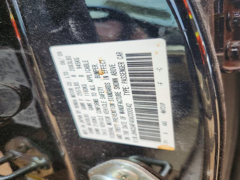 2010 Acura Tsx მანქანა იყიდება აუქციონზე, vin: JH4CU4F4XAC000542, აუქციონის ნომერი: 61305946