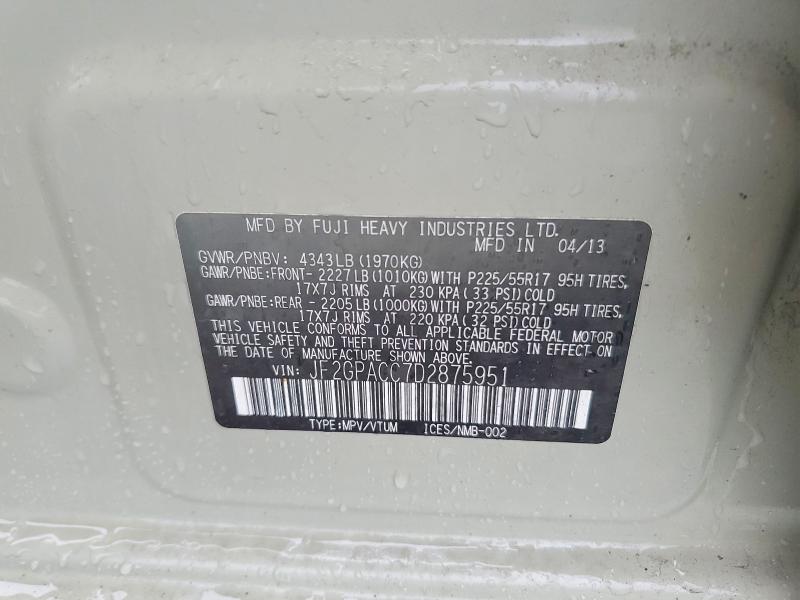 Продажа на аукционе авто 2013 Subaru Xv Crosstrek, vin: JF2GPACC7D2875951, номер лота: 60323536