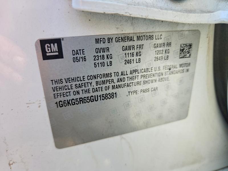 Aukcja sprzedaży 2016 Cadillac Ct6, vin: 1G6KG5R65GU158381, numer aukcji: 60470476