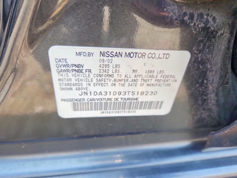 Aukcja sprzedaży 2003 Nissan Maxima, vin: JN1DA31D93T518230, numer aukcji: 60021356