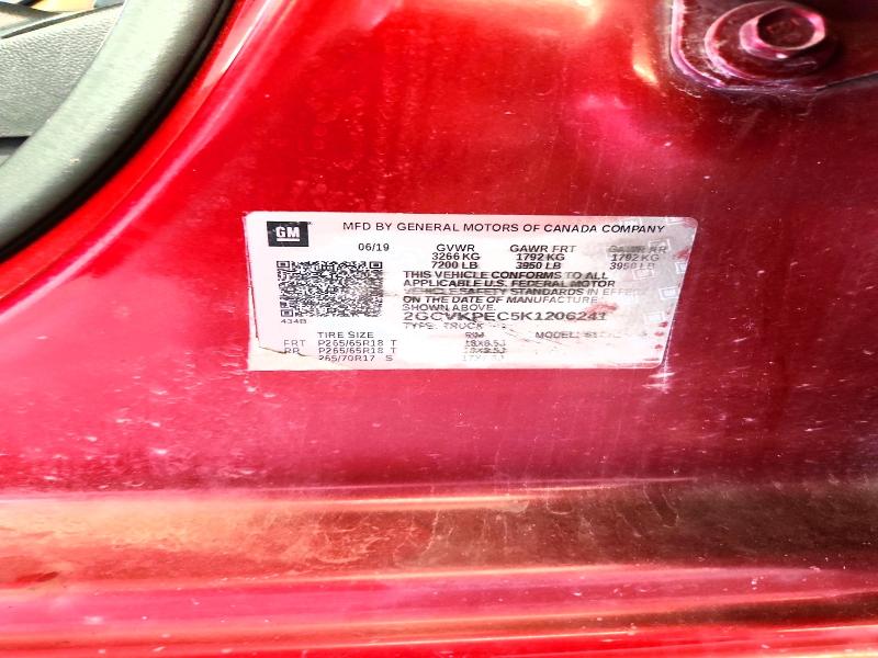 60322176 :رقم المزاد ، 2GCVKPEC5K1206241 vin ، 2019 Chevrolet Silverado Ld مزاد بيع