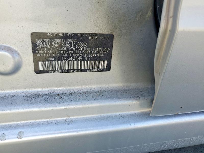 Aukcja sprzedaży 2010 Subaru Impreza, vin: JF1GE6A64AH517073, numer aukcji: 64245016
