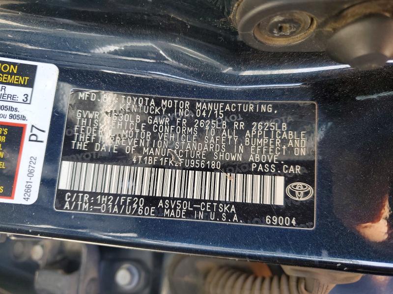 Продажа на аукционе авто 2015 Toyota Camry, vin: 4T1BF1FK2FU956180, номер лота: 61621976