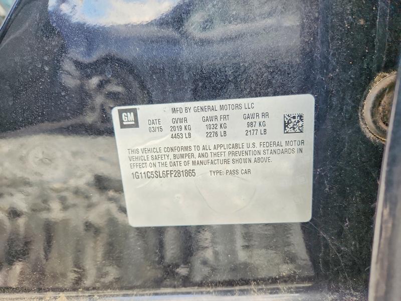 Продаж на аукціоні авто 2015 Chevrolet Malibu, vin: 1G11C5SL6FF281865, номер лоту: 61967246