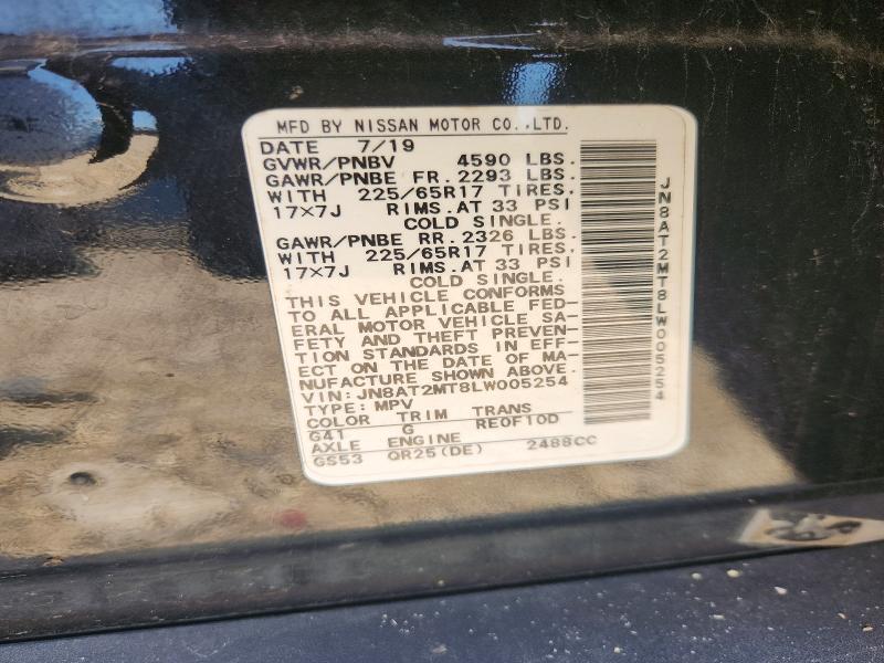 2020 Nissan Rogue მანქანა იყიდება აუქციონზე, vin: JN8AT2MT8LW005254, აუქციონის ნომერი: 60587636