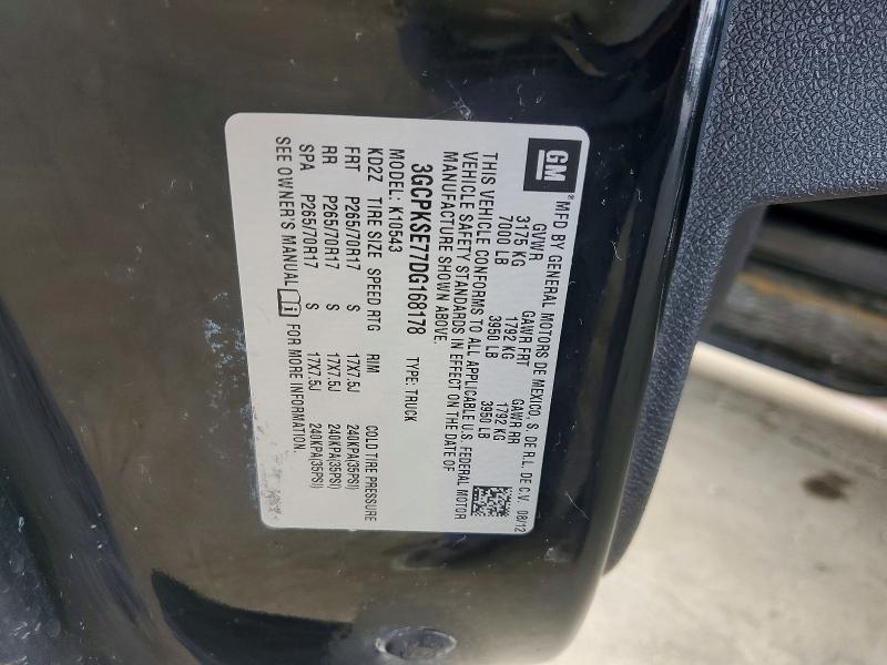 Продаж на аукціоні авто 2013 Chevrolet Silverado, vin: 3GCPKSE77DG168178, номер лоту: 61968156