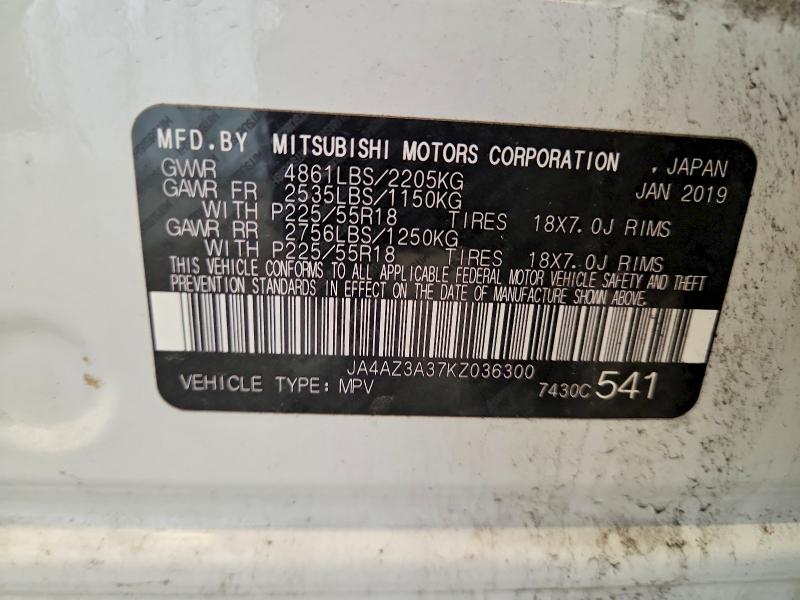 Продажа на аукционе авто 2019 Mitsubishi Outlander, vin: JA4AZ3A37KZ036300, номер лота: 60622246