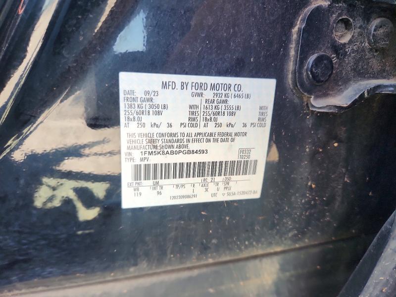 Auction sale of the 2023 Ford Explorer, vin: 1FM5K8AB0PGB84593, lot number: 60481506