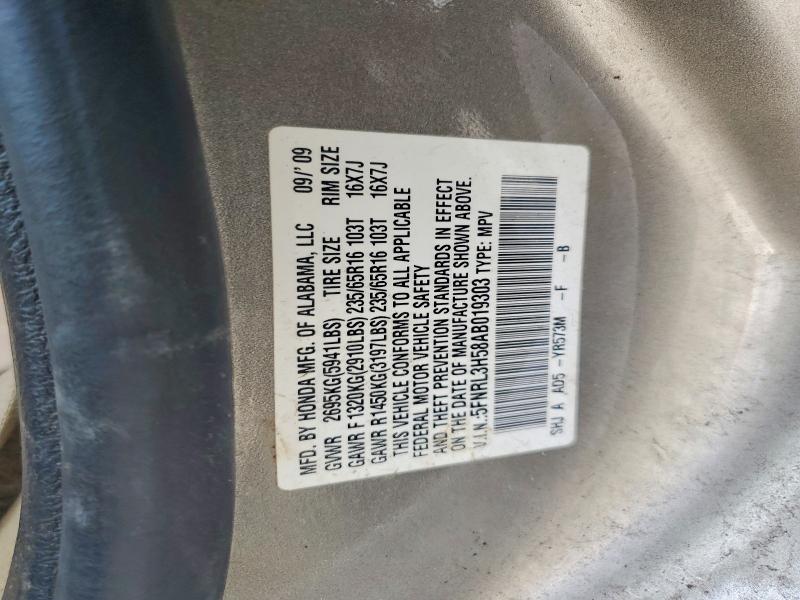 Aukcja sprzedaży 2010 Honda Odyssey, vin: 5FNRL3H58AB019303, numer aukcji: 62131116