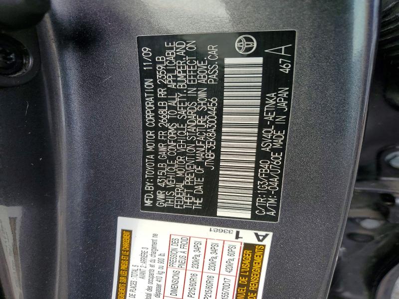 Продажа на аукционе авто 2010 Toyota Camry, vin: JTNBF3EK8A3004456, номер лота: 61626376