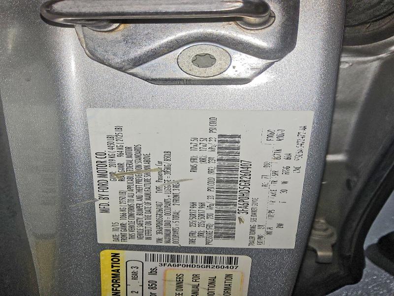 2016 Ford Fusion მანქანა იყიდება აუქციონზე, vin: 3FA6P0HD5GR260407, აუქციონის ნომერი: 61640366