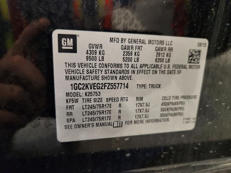 Aukcja sprzedaży 2015 Chevrolet Silverado, vin: 1GC2KVEG2FZ557714, numer aukcji: 62700586