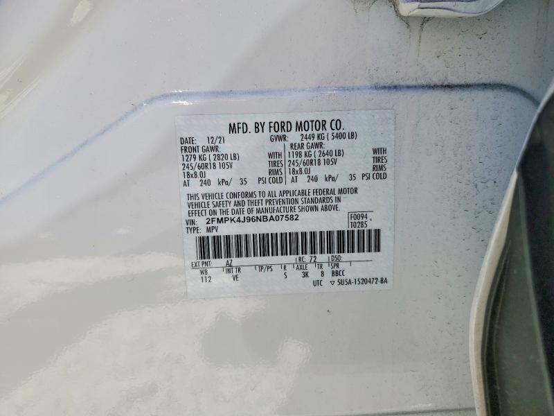 Продажа на аукционе авто 2022 Ford Edge, vin: 2FMPK4J96NBA07582, номер лота: 59848616