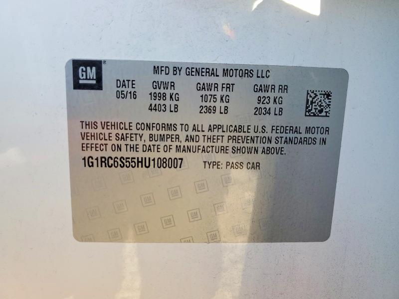 Продаж на аукціоні авто 2017 Chevrolet Volt, vin: 1G1RC6S55HU108007, номер лоту: 62095556