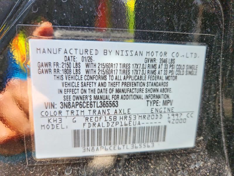 Продажа на аукционе авто 2026 Nissan Kicks, vin: 3N8AP6CE6TL365563, номер лота: 61309216