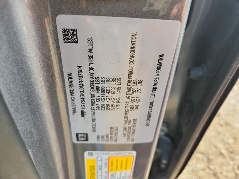 2021 Cadillac Escalade მანქანა იყიდება აუქციონზე, vin: 1GYS4GKL9MR437584, აუქციონის ნომერი: 60995906