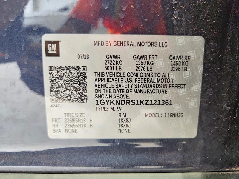 Aukcja sprzedaży 2019 Cadillac Xt5, vin: 1GYKNDRS1KZ121361, numer aukcji: 62833786
