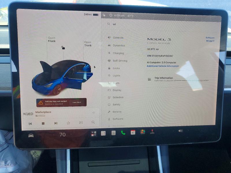 Продажа на аукционе авто 2018 Tesla Model 3, vin: 5YJ3E1EA1JF102397, номер лота: 62863856