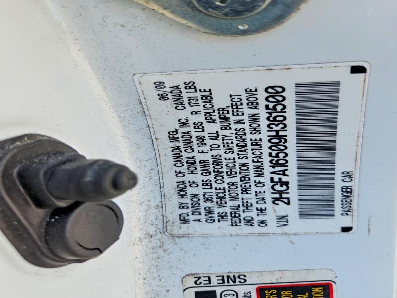 Продаж на аукціоні авто 2009 Honda Civic, vin: 2HGFA16509H361500, номер лоту: 59647006