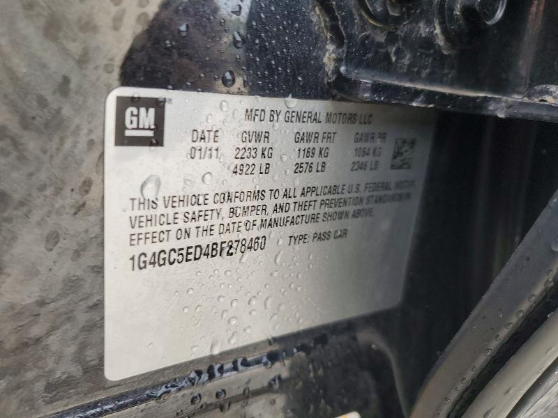 2011 Buick Lacrosse მანქანა იყიდება აუქციონზე, vin: 1G4GC5ED4BF278460, აუქციონის ნომერი: 61616366