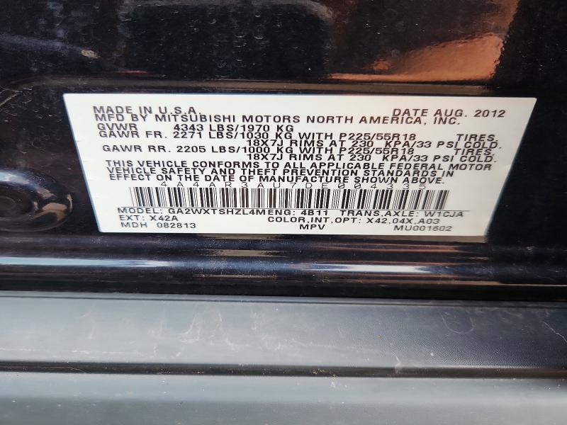 Aukcja sprzedaży 2013 Mitsubishi Outlander Sport, vin: 4A4AR3AU7DE004335, numer aukcji: 62416706