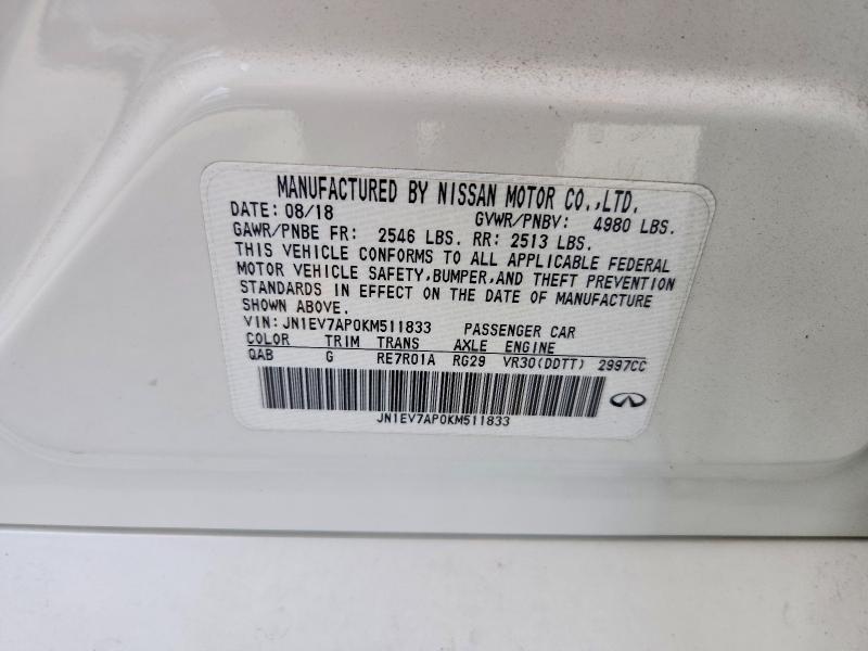 Auction sale of the 2019 Infiniti Q50, vin: JN1EV7AP0KM511833, lot number: 62607556