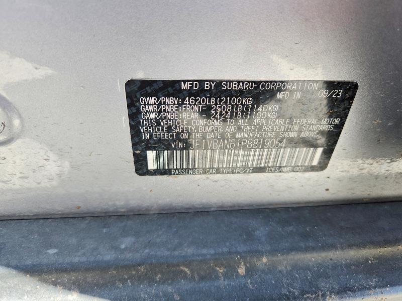 Продаж на аукціоні авто 2023 Subaru Wrx, vin: JF1VBAN61P8819054, номер лоту: 61736296