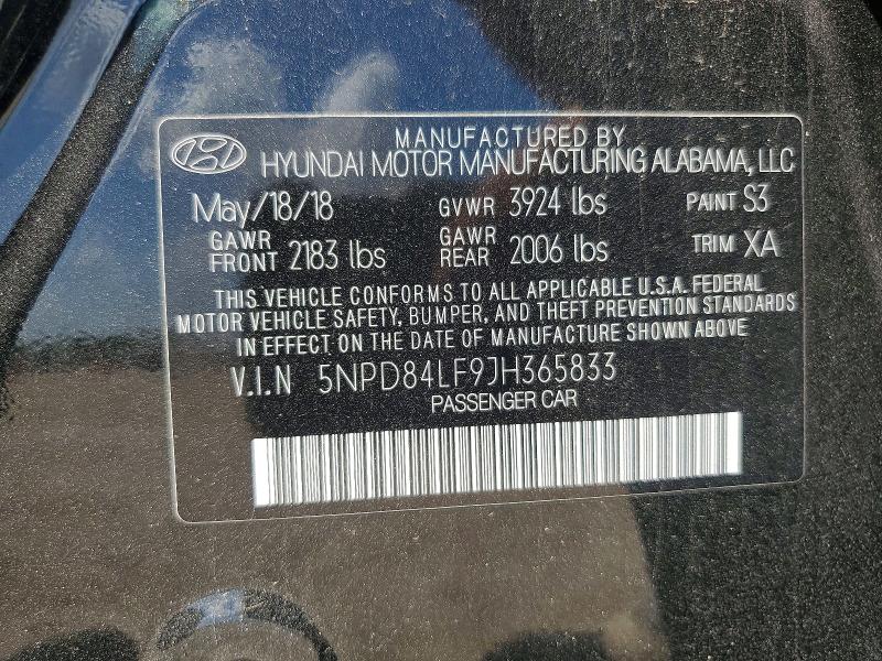 Продаж на аукціоні авто 2018 Hyundai Elantra, vin: 5NPD84LF9JH365833, номер лоту: 60088276