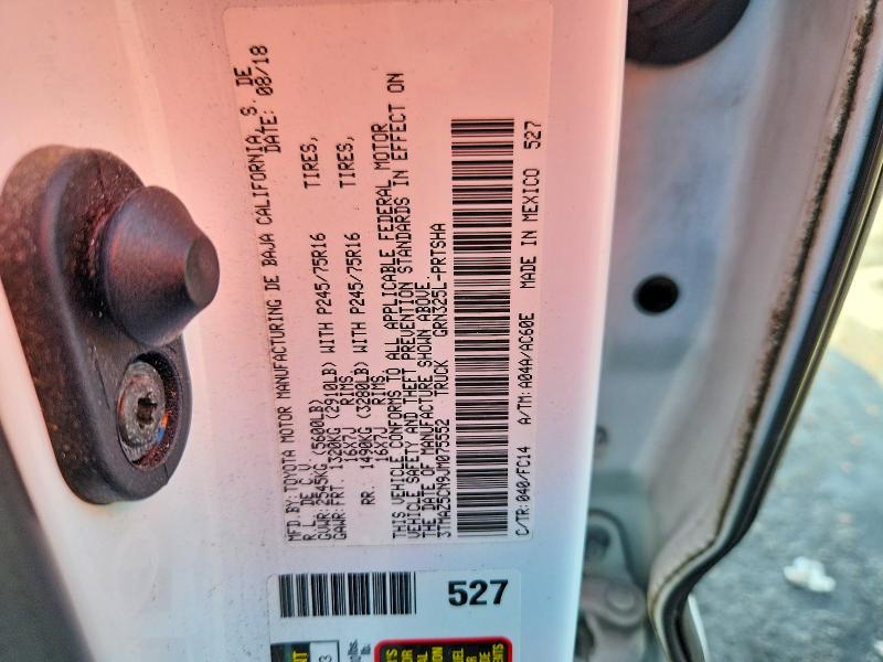 2018 Toyota Tacoma მანქანა იყიდება აუქციონზე, vin: 3TMAZ5CN9JM075552, აუქციონის ნომერი: 61486216