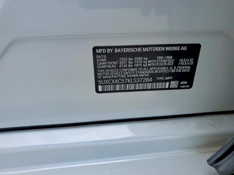 60419056 :رقم المزاد ، 5UXCX4C57KLS37284 vin ، 2019 Bmw X7 مزاد بيع