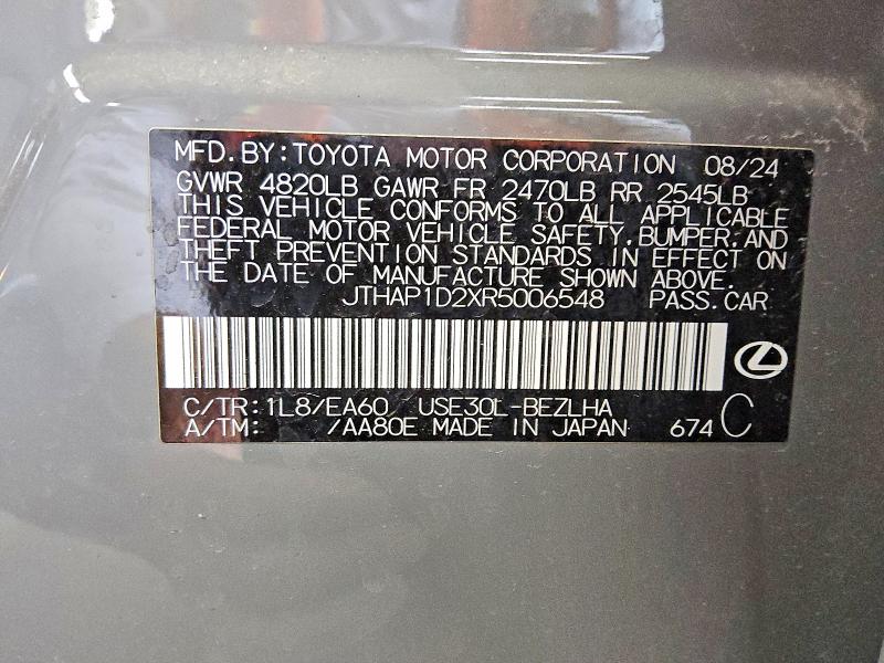 Продажа на аукционе авто 2024 Lexus Is 500, vin: JTHAP1D2XR5006548, номер лота: 58440246