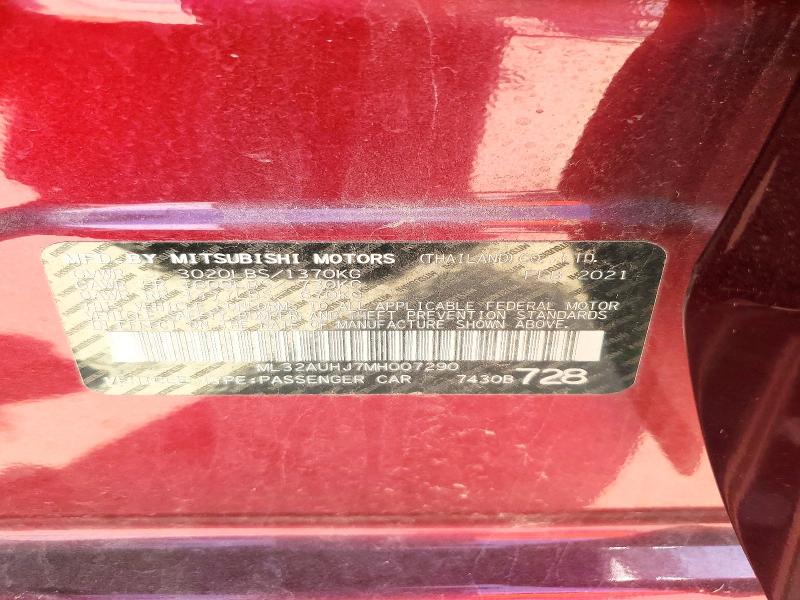 Продаж на аукціоні авто 2021 Mitsubishi Mirage, vin: ML32AUHJ7MH007290, номер лоту: 59685756