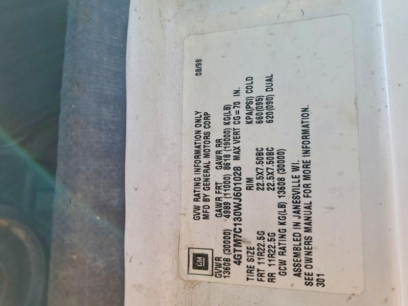 61314976 :رقم المزاد ، 4GTM7C130WJ601028 vin ، 1998 Isuzu F7 مزاد بيع
