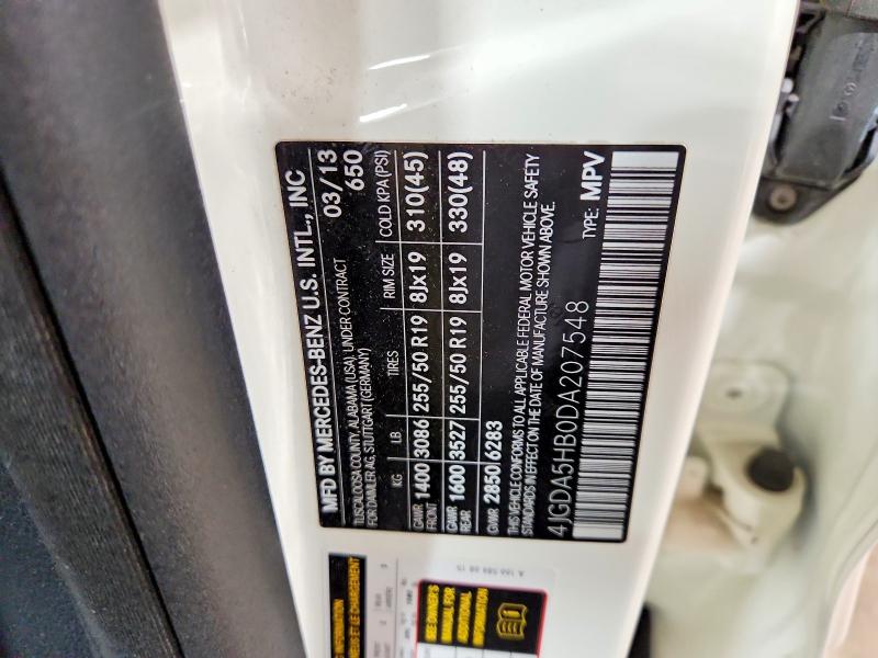 Продаж на аукціоні авто 2013 Mercedes-benz Ml, vin: 4JGDA5HB0DA207548, номер лоту: 59866396
