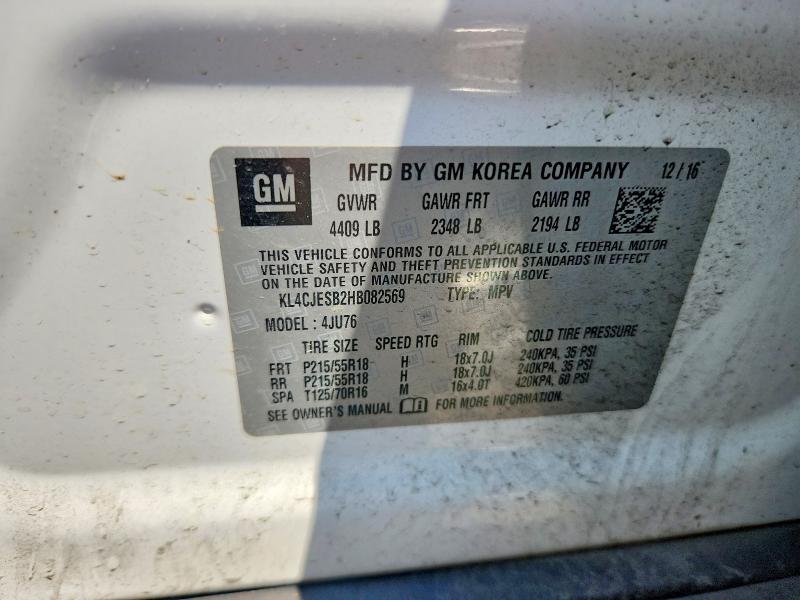Продажа на аукционе авто 2017 Buick Encore, vin: KL4CJESB2HB082569, номер лота: 60977446