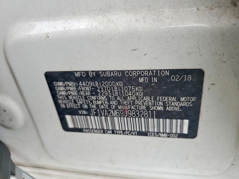 2018 Subaru Wrx მანქანა იყიდება აუქციონზე, vin: JF1VA2M69J9832811, აუქციონის ნომერი: 61632976