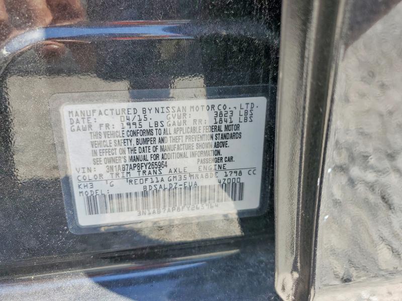 Aukcja sprzedaży 2015 Nissan Sentra, vin: 3N1AB7AP8FY265964, numer aukcji: 59142776