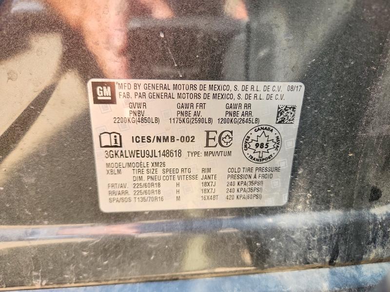 2018 Gmc Terrain მანქანა იყიდება აუქციონზე, vin: 3GKALWEU9JL148618, აუქციონის ნომერი: 63021126