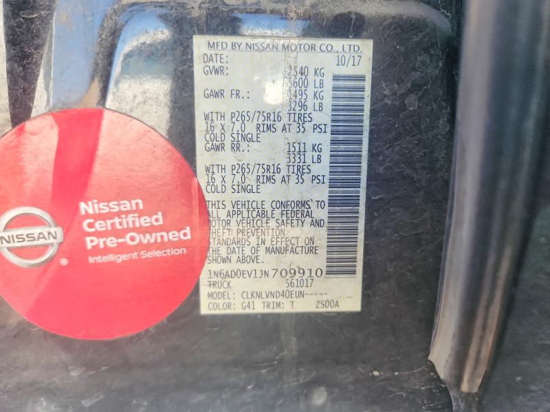Aukcja sprzedaży 2018 Nissan Frontier, vin: 1N6AD0EV1JN709910, numer aukcji: 63254936