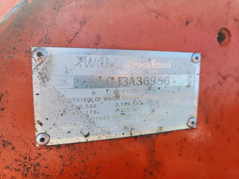 1949 Willy Jeep მანქანა იყიდება აუქციონზე, vin: GJ3A36986, აუქციონის ნომერი: 60595396