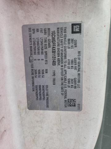 2011 Chevrolet Express G2500 მანქანა იყიდება აუქციონზე, vin: 1GCWGFFAXB1131409, აუქციონის ნომერი: 61087466