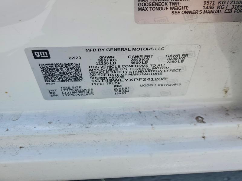 59362076 :رقم المزاد ، 1GT49WEYXPF241208 vin ، 2023 Gmc Sierra مزاد بيع