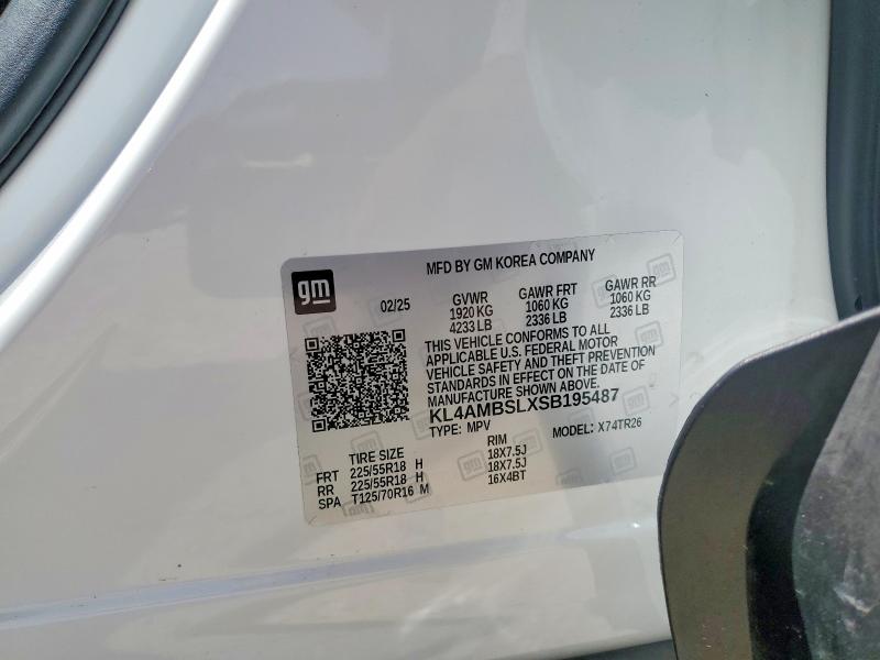 63424646 :رقم المزاد ، KL4AMBSLXSB195487 vin ، 2025 Buick Encore Gx مزاد بيع