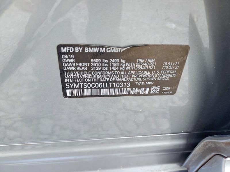2020 Bmw X3 მანქანა იყიდება აუქციონზე, vin: 5YMTS0C06LLT10313, აუქციონის ნომერი: 59845616