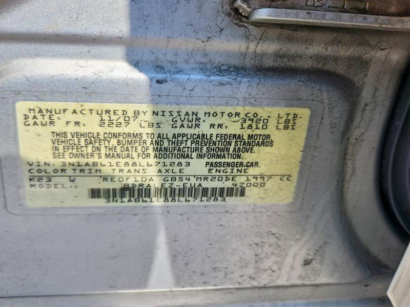 Продажа на аукционе авто 2008 Nissan Sentra, vin: 3N1AB61E88L671283, номер лота: 61626046