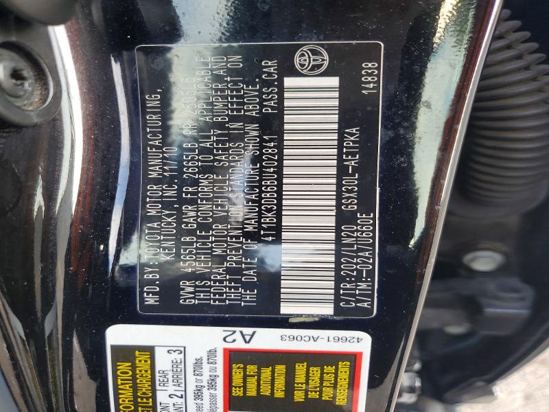 Продажа на аукционе авто 2011 Toyota Avalon, vin: 4T1BK3DB6BU402841, номер лота: 61581326