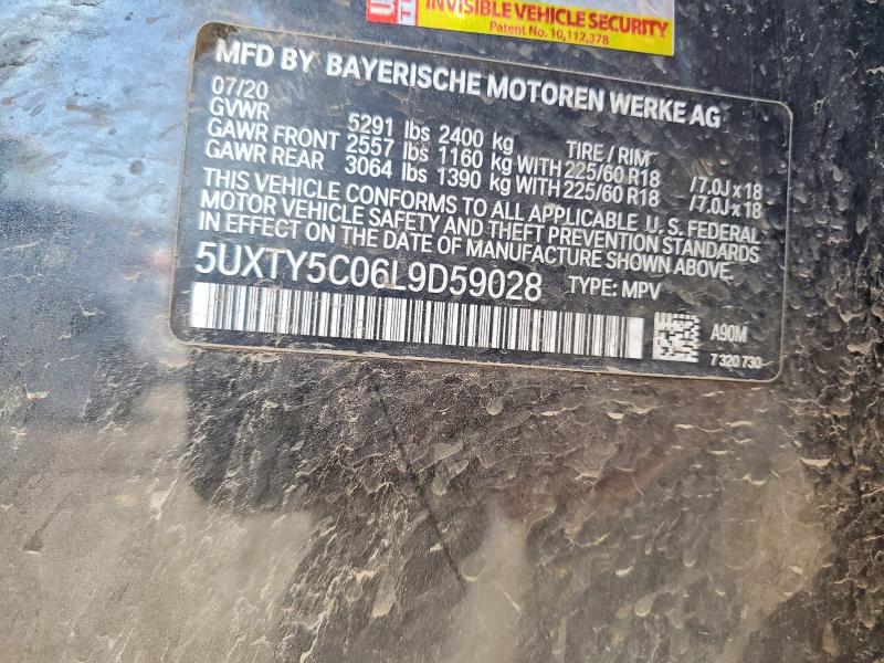 Aukcja sprzedaży 2020 Bmw X3, vin: 5UXTY5C06L9D59028, numer aukcji: 59835106