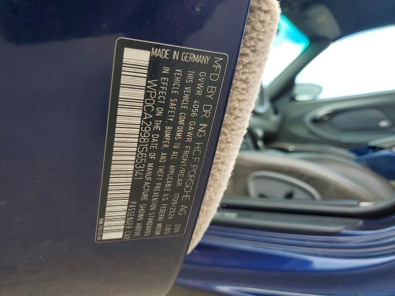 63518156 :رقم المزاد ، WP0CA29981S653141 vin ، 2001 Porsche 911 مزاد بيع