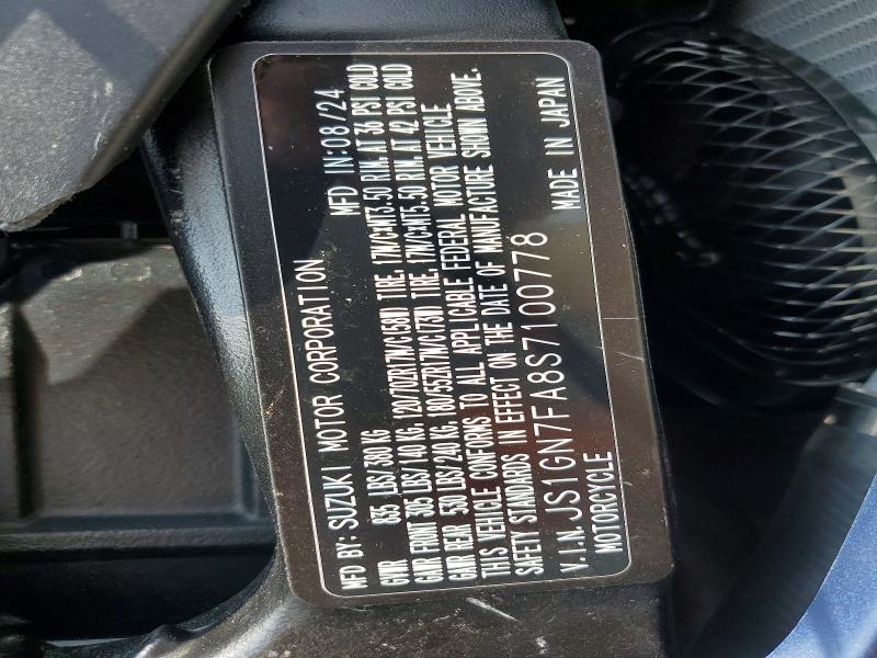 2025 Suzuki Gsx-r600 მანქანა იყიდება აუქციონზე, vin: JS1GN7FA8S7100778, აუქციონის ნომერი: 62042316