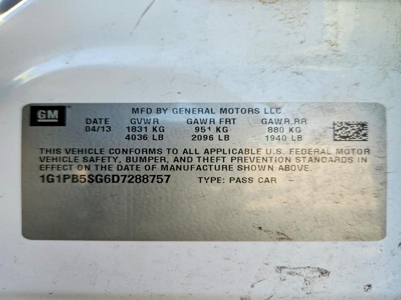 Продаж на аукціоні авто 2013 Chevrolet Cruze, vin: 1G1PB5SG6D7288757, номер лоту: 59912266